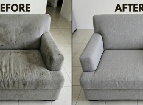 Before and after commercial waiting room chair upholstery cleaning — Telshor Boulevard, Las Cruces NM