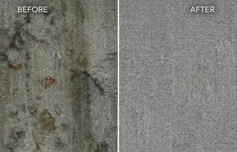 Before and after medical clinic carpet cleaning allergen removal in East Mesa, Las Cruces NM