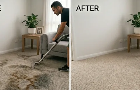 Before and after move-out carpet cleaning — near Dona Ana Elementary, Dona Ana NM