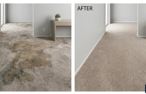 Before and after pet urine carpet cleaning and allergen treatment — Thorpe Road, Dona Ana NM