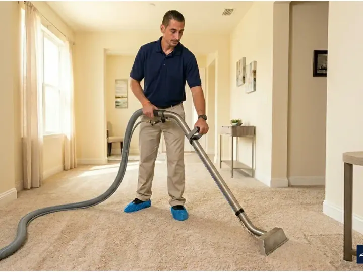 Bliss Carpet Cleaning technician performing professional carpet cleaning in Vado NM