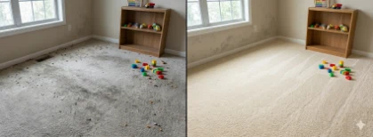 Before and after allergen deep carpet cleaning East Mesa Las Cruces NM