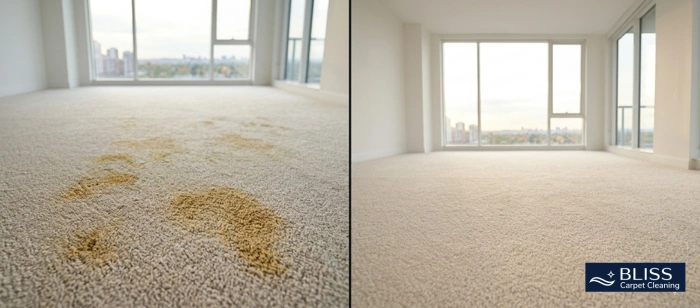 Before and after move out carpet cleaning cat stains NMSU Las Cruces NM full deposit returned