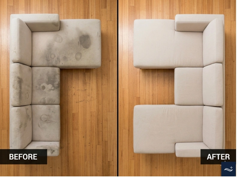 Uphostery Las Cruces Nm 4 Before and after pet urine odor removal from sofa upholstery Las Cruces NM