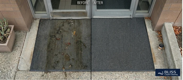 Before and after restaurant carpet cleaning grease stain removal Downtown Las Cruces NM