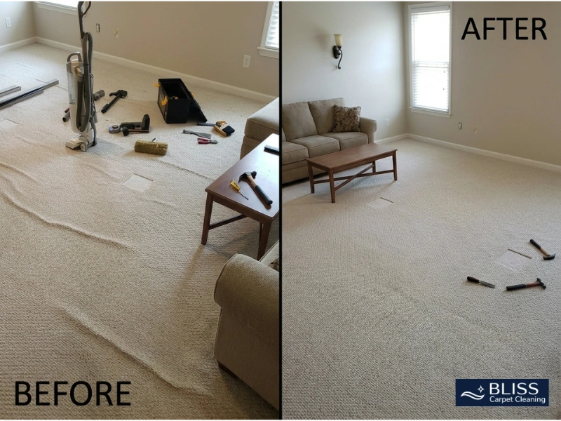 Carpet repair stretching Las Cruces NM ripples buckles fixed professional