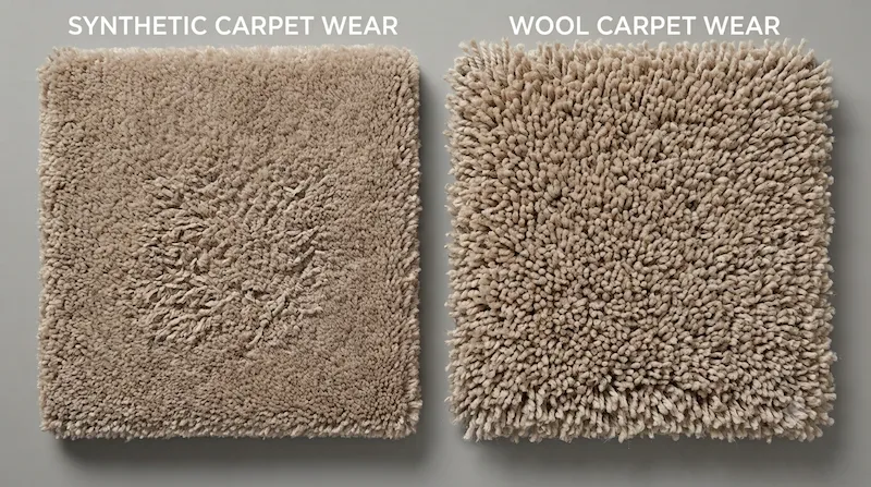 Wool carpet vs synthetic carpet wear comparison